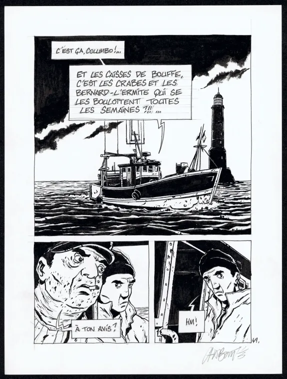 Planche noir et blanc, Tout seul, Christophe Chabouté