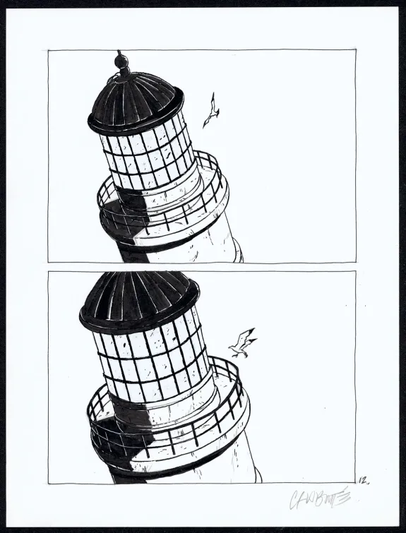 Planche noir et blanc, Tout seul, Christophe Chabouté