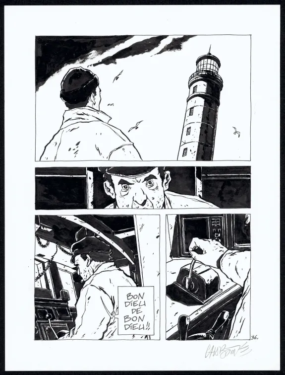 Planche noir et blanc, Tout seul, Christophe Chabouté