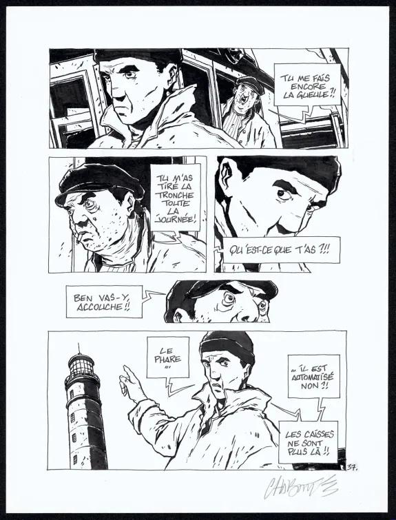 Planche noir et blanc, Tout seul, Christophe Chabouté