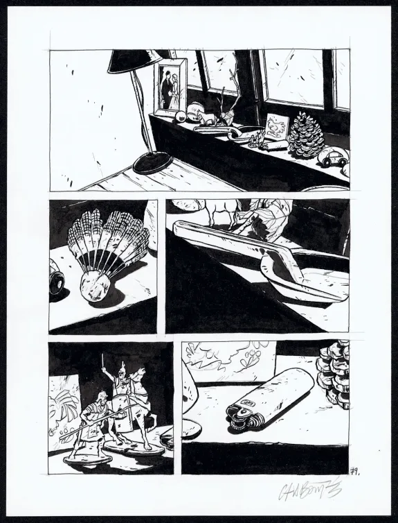 Planche noir et blanc, Tout seul, Christophe Chabouté