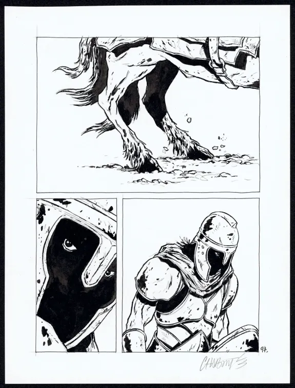 Black and white original page, Tout seul, Christophe Chabouté