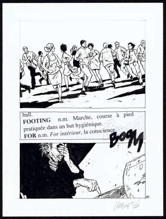 Black and white original page, Tout seul, Christophe Chabouté