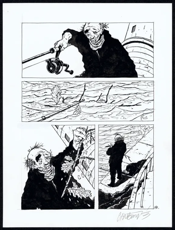 Planche noir et blanc, Tout seul, Christophe Chabouté