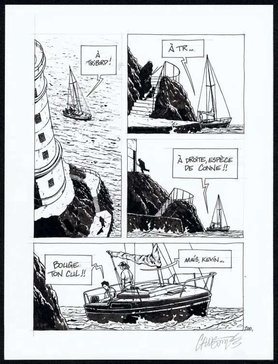 Planche noir et blanc, Tout seul, Christophe Chabouté