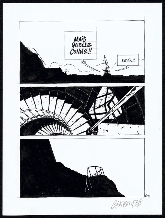 Planche noir et blanc, Tout seul, Christophe Chabouté