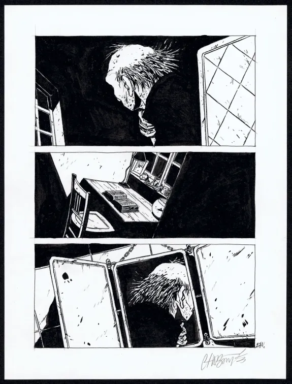 Planche noir et blanc, Tout seul, Christophe Chabouté