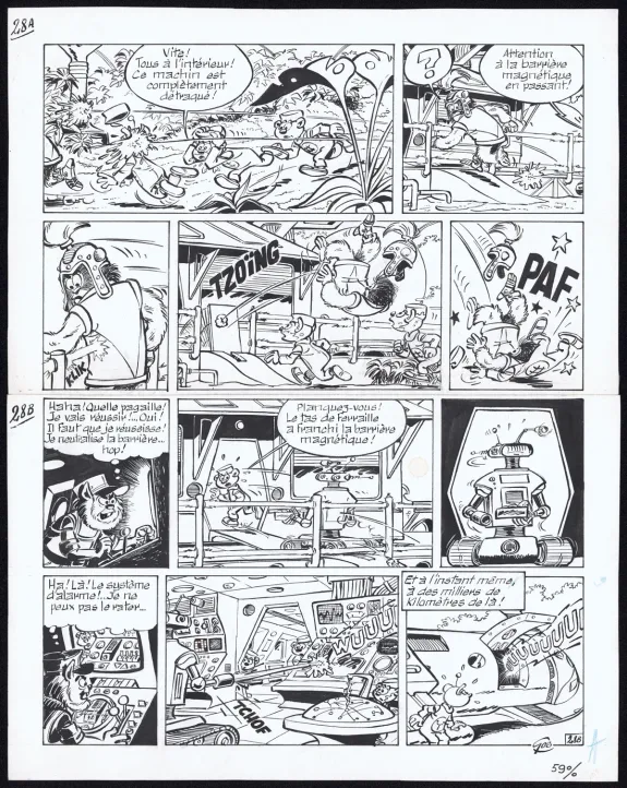 Black and white original page, Le Scrameustache, Le Renégat (T.11), Roland Gos