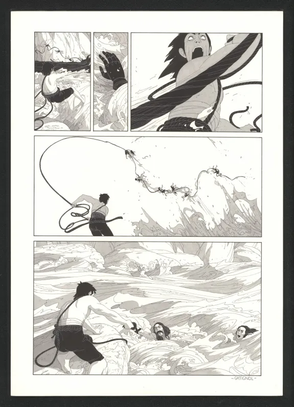 Black and white original page, Les Ogres-Dieux, Le Grand Homme (T.3), Bertrand Gatignol