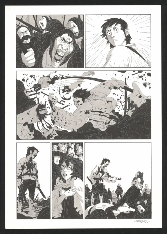 Planche noir et blanc, Les Ogres-Dieux, Petit (T.1), Bertrand Gatignol