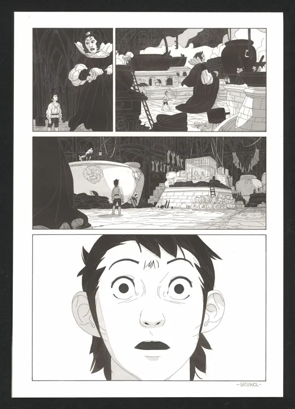 Planche noir et blanc, Les Ogres-Dieux, Petit (T.1), Bertrand Gatignol