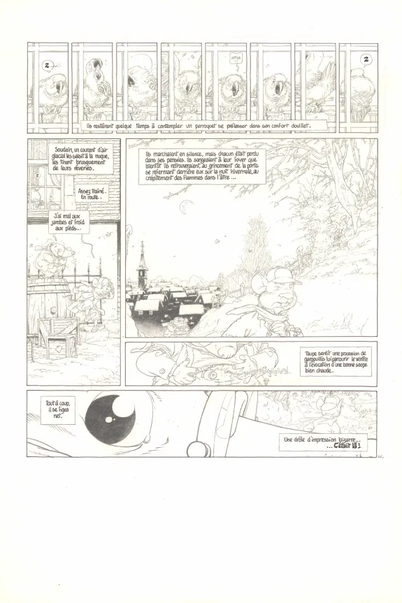 Planche noir et blanc, Le Vent dans les Saules , Auto, Crapaud, Blaireau (T.2), Michel Plessix