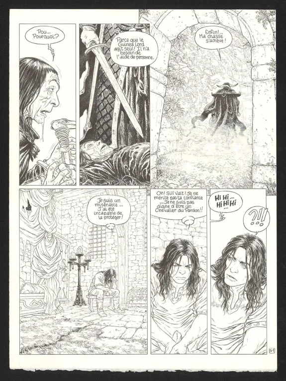 Black and white original page, Complainte des Landes Perdues, La Fée Sanctus (T.7), Philippe Delaby