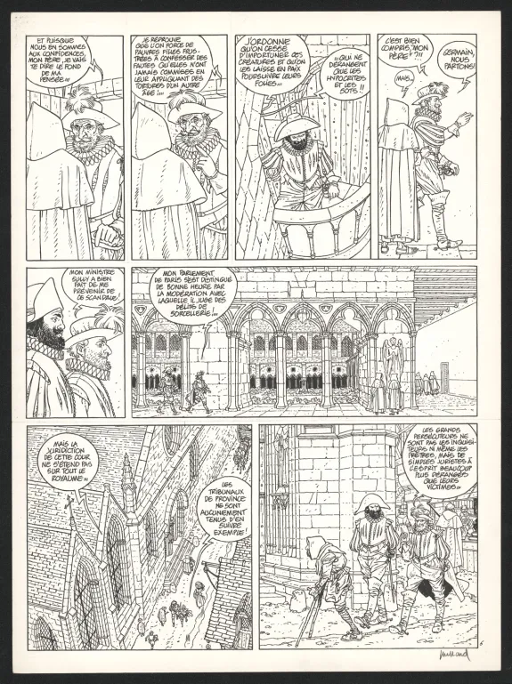 Planche noir et blanc, Les 7 Vies de l'Épervier, Hyronimus (T.4), André Juillard
