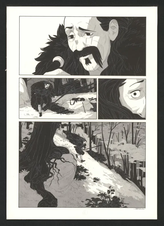 Black and white original page, Les Ogres-Dieux, Le Grand Homme (T.3), Bertrand Gatignol