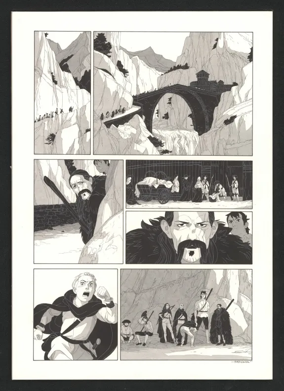 Black and white original page, Les Ogres-Dieux, Le Grand Homme (T.3), Bertrand Gatignol