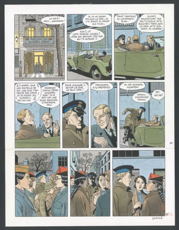 Colored original page, Double 7, André Juillard