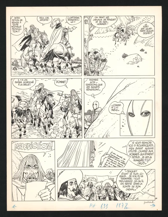 Black and white original page, Masquerouge, Le Rendez-vous de Chantilly  (T.3), André Juillard
