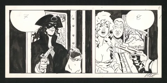Planche noir et blanc, Dick Turpin, Lele Vianello