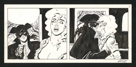 Planche noir et blanc, Dick Turpin, Lele Vianello