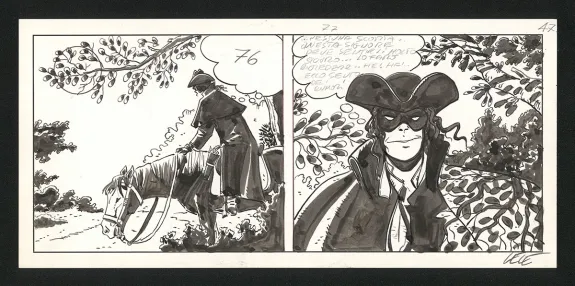 Planche noir et blanc, Dick Turpin, Lele Vianello