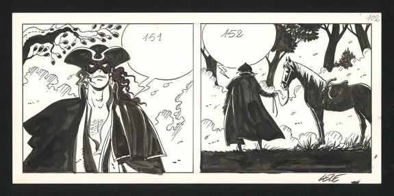 Planche noir et blanc, Dick Turpin, Lele Vianello