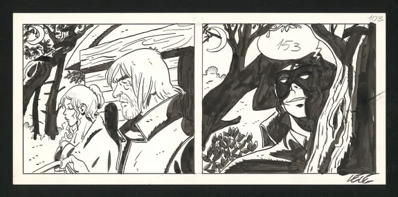 Planche noir et blanc, Dick Turpin, Lele Vianello