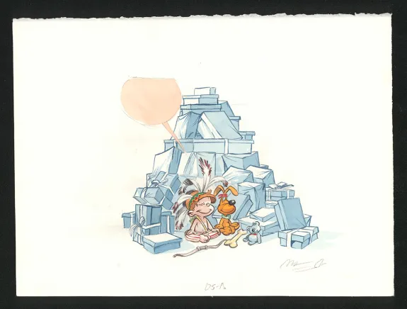 Illustration couleur, Boule et Bill, Noël indien (T.2), José Luis Munuera