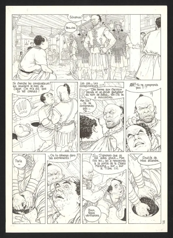 Black and white original page, Murena, Le Sang des bêtes (T.6), Philippe Delaby