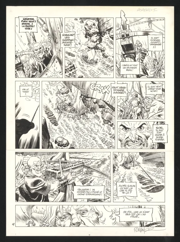 Black and white original page, Asgard, Pied-de-fer (T.1), Ralph Meyer