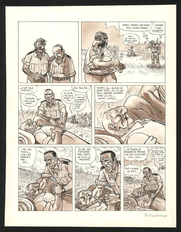 Black and white original page, Voyage au bout de la lune, Daniel Goossens