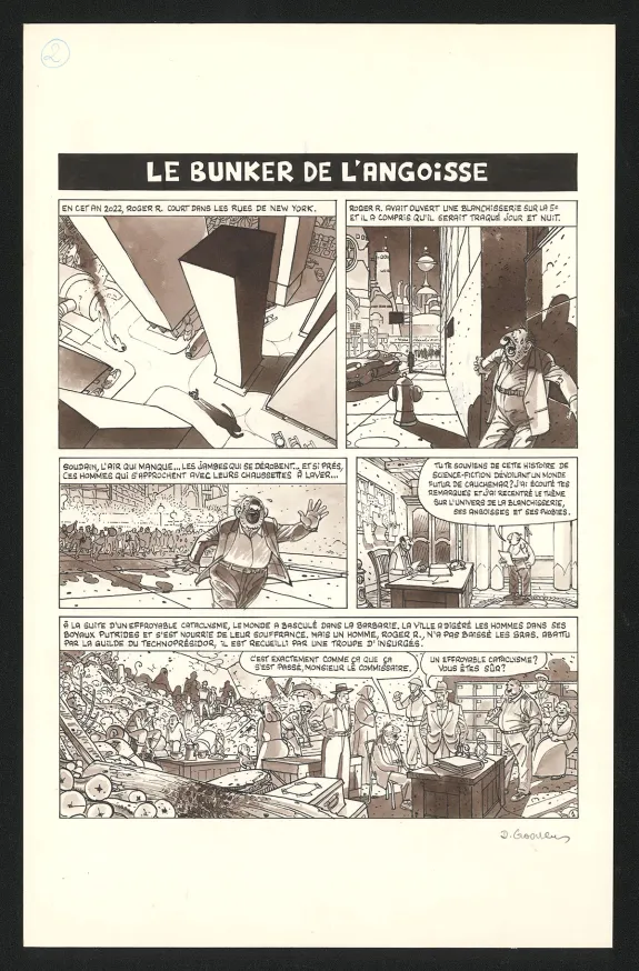 Planche noir et blanc, Georges et Louis romanciers, La fin du monde (T.3), Daniel Goossens