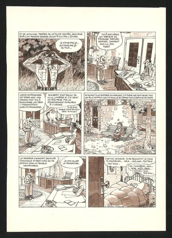 Planche noir et blanc, Georges et Louis romanciers, La fin du monde (T.3), Daniel Goossens