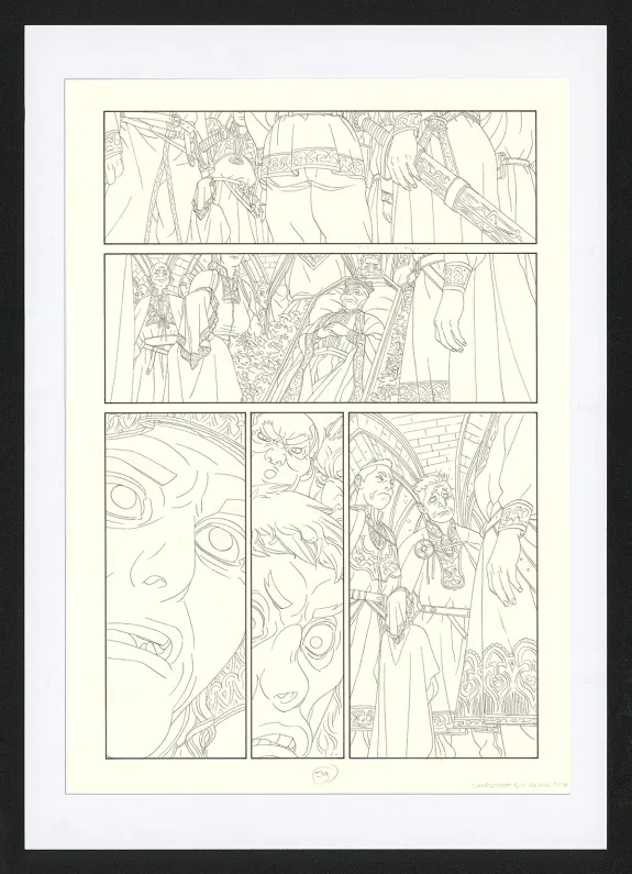 Black and white original page, Les Ogres-Dieux, La Première née (T.4), Bertrand Gatignol