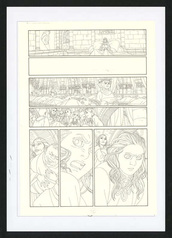 Black and white original page, Les Ogres-Dieux, La Première née (T.4), Bertrand Gatignol