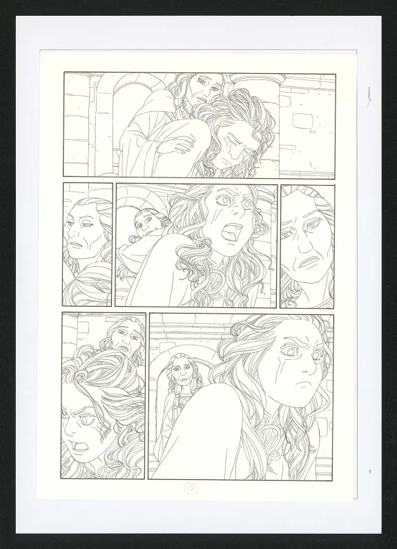 Black and white original page, Les Ogres-Dieux, La Première née (T.4), Bertrand Gatignol