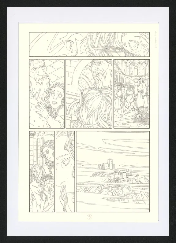 Black and white original page, Les Ogres-Dieux, La Première née (T.4), Bertrand Gatignol