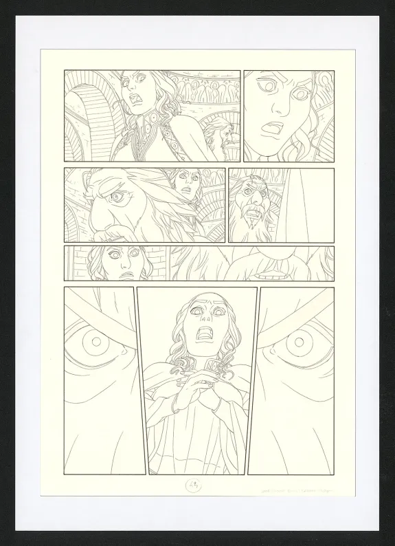 Black and white original page, Les Ogres-Dieux, La Première née (T.4), Bertrand Gatignol