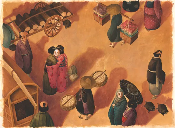 Illustration couleur, Les Amants papillons, Benjamin Lacombe