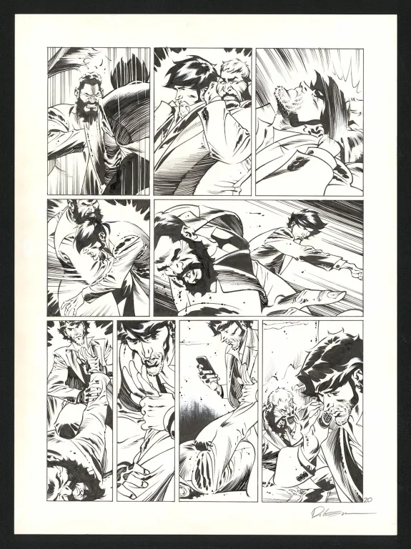 Black and white original page, Jazz Maynard, Blood, Jazz and tears (T.5),  Roger