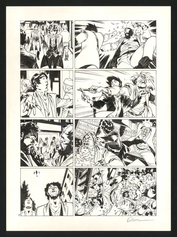 Black and white original page, Jazz Maynard, Blood, Jazz and tears (T.5),  Roger