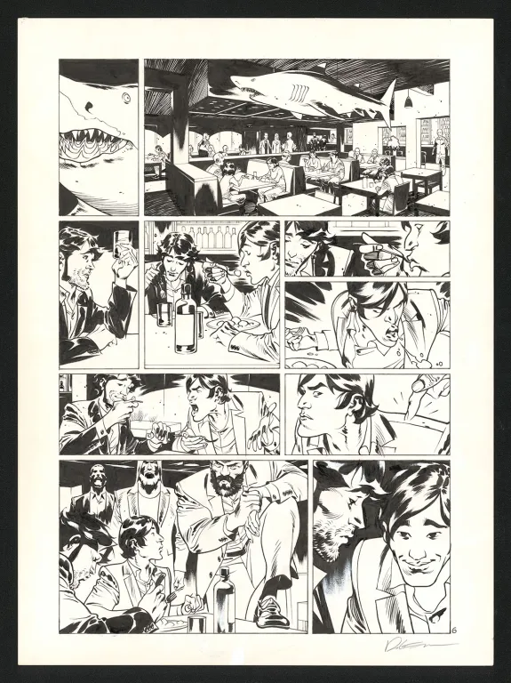Black and white original page, Jazz Maynard, Blood, Jazz and tears (T.5),  Roger