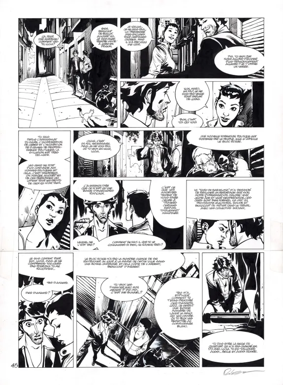 Black and white original page, Jazz Maynard, Sans espoir (T.4),  Roger