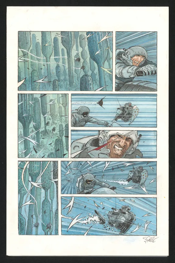 Colored original page, Orbital, Contacts (T.8), Serge Pellé