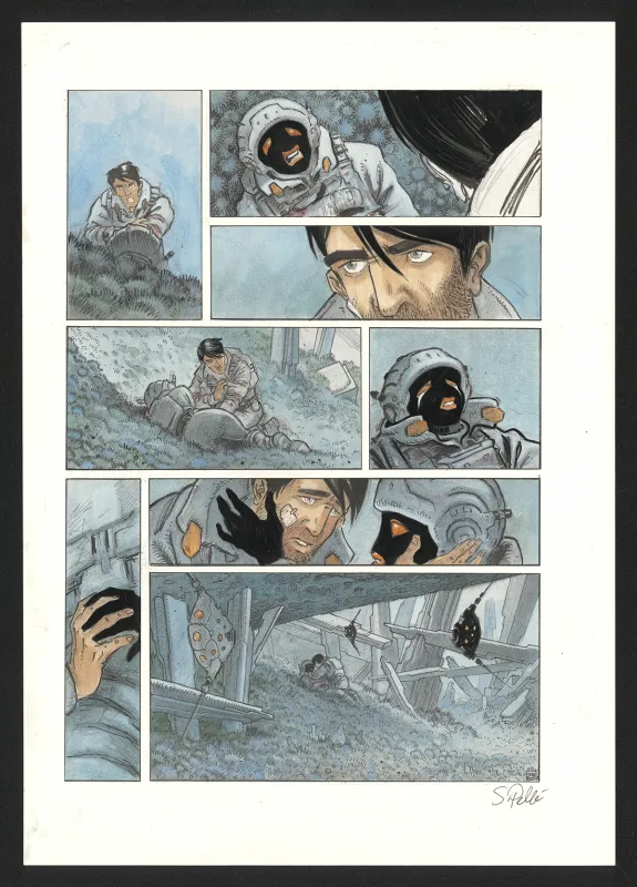 Colored original page, Orbital, Contacts (T.8), Serge Pellé