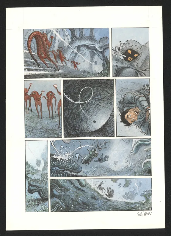 Colored original page, Orbital, Contacts (T.8), Serge Pellé