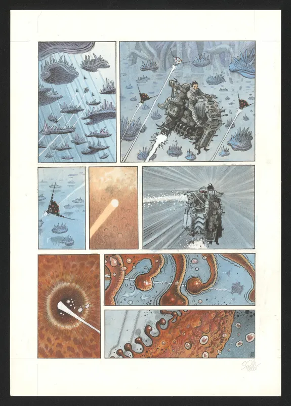 Colored original page, Orbital, Contacts (T.8), Serge Pellé
