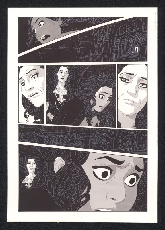 Black and white original page, Les Ogres-Dieux, La Première née (T.4), Bertrand Gatignol