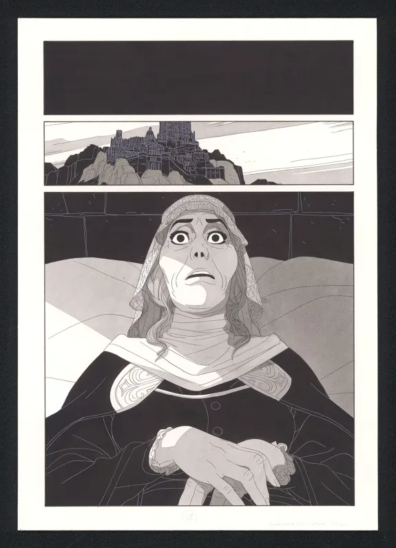 Black and white original page, Les Ogres-Dieux, La Première née (T.4), Bertrand Gatignol