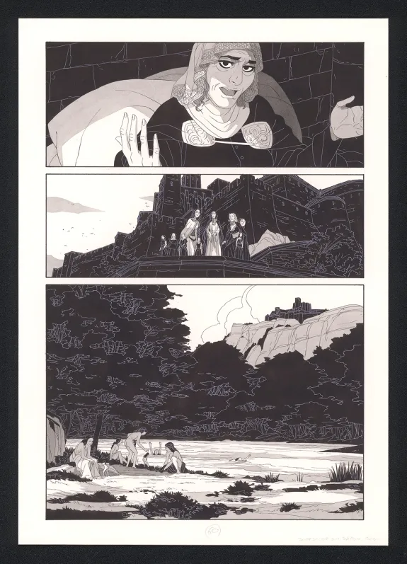 Black and white original page, Les Ogres-Dieux, La Première née (T.4), Bertrand Gatignol